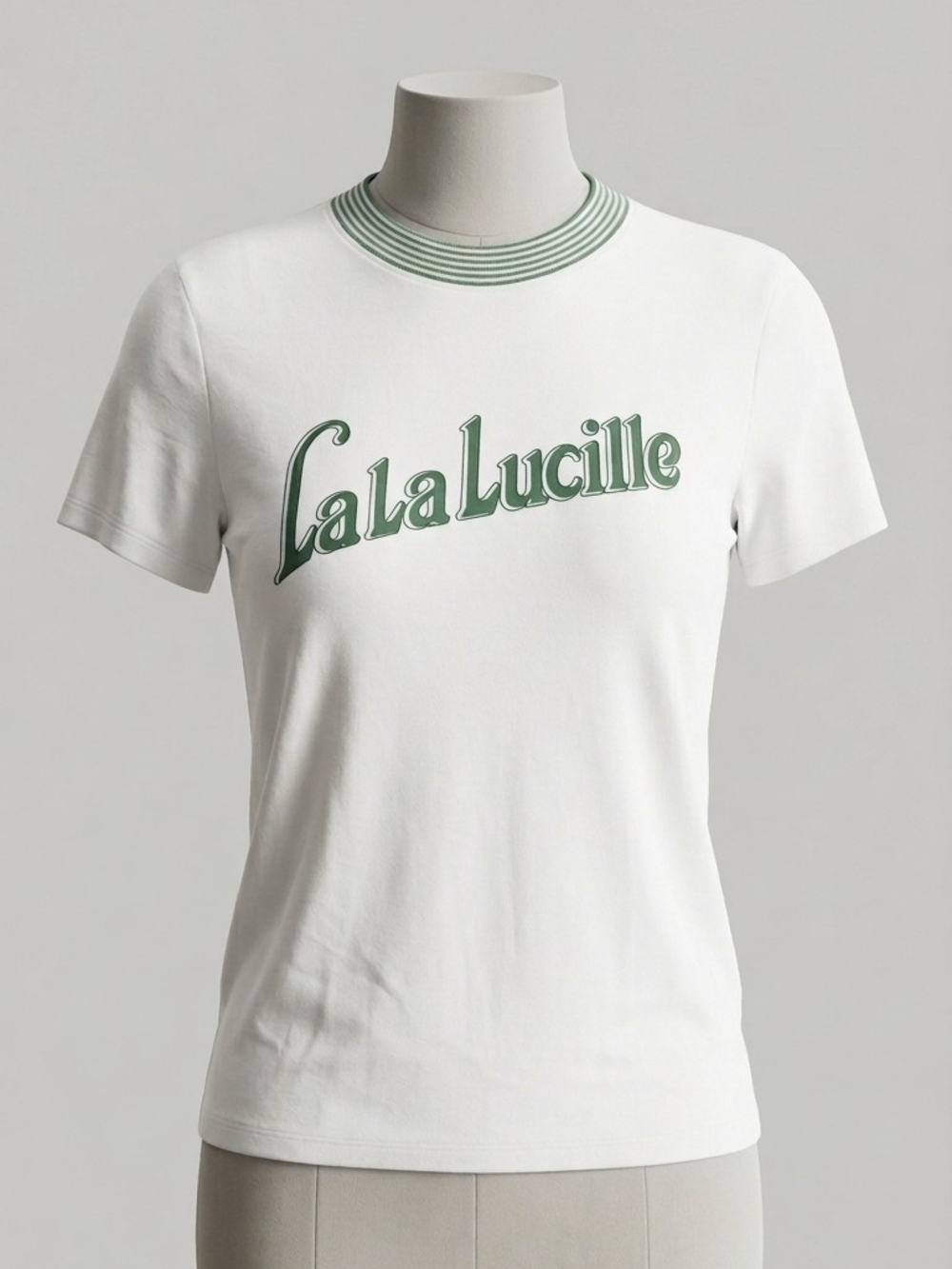 Madewell White Short Sleeve Tee with Green Script Logo